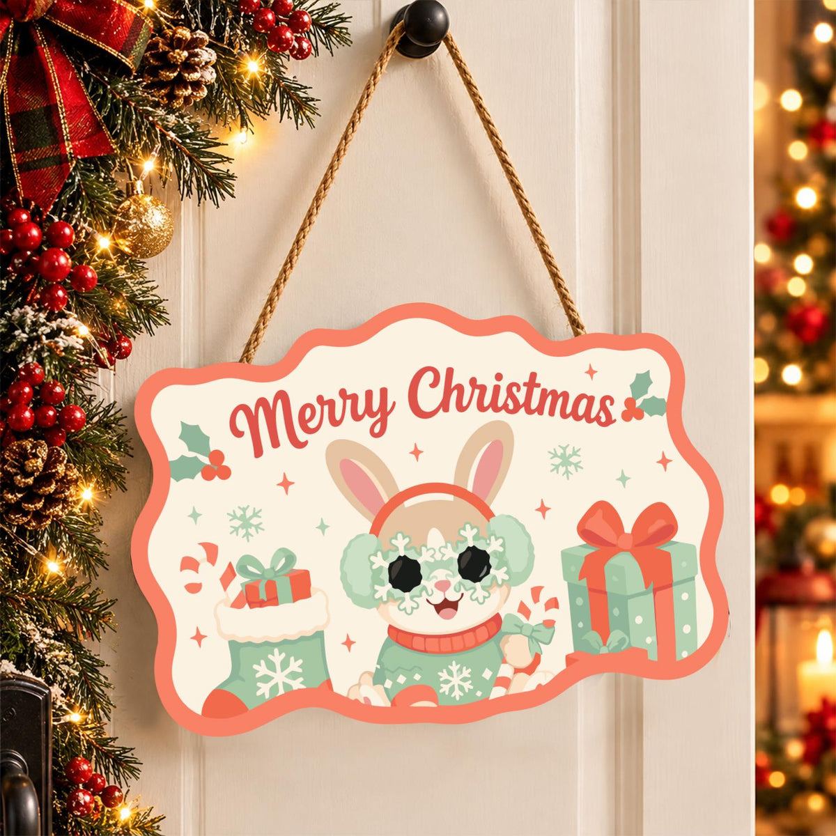 Mint Sweater Bunny in Shades paint by numbers hanging sign – image 16