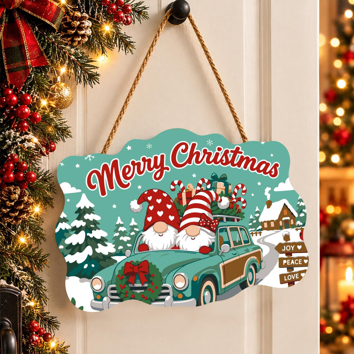 Retro Wagon Gnomes Heading Home paint by numbers hanging sign – image 16