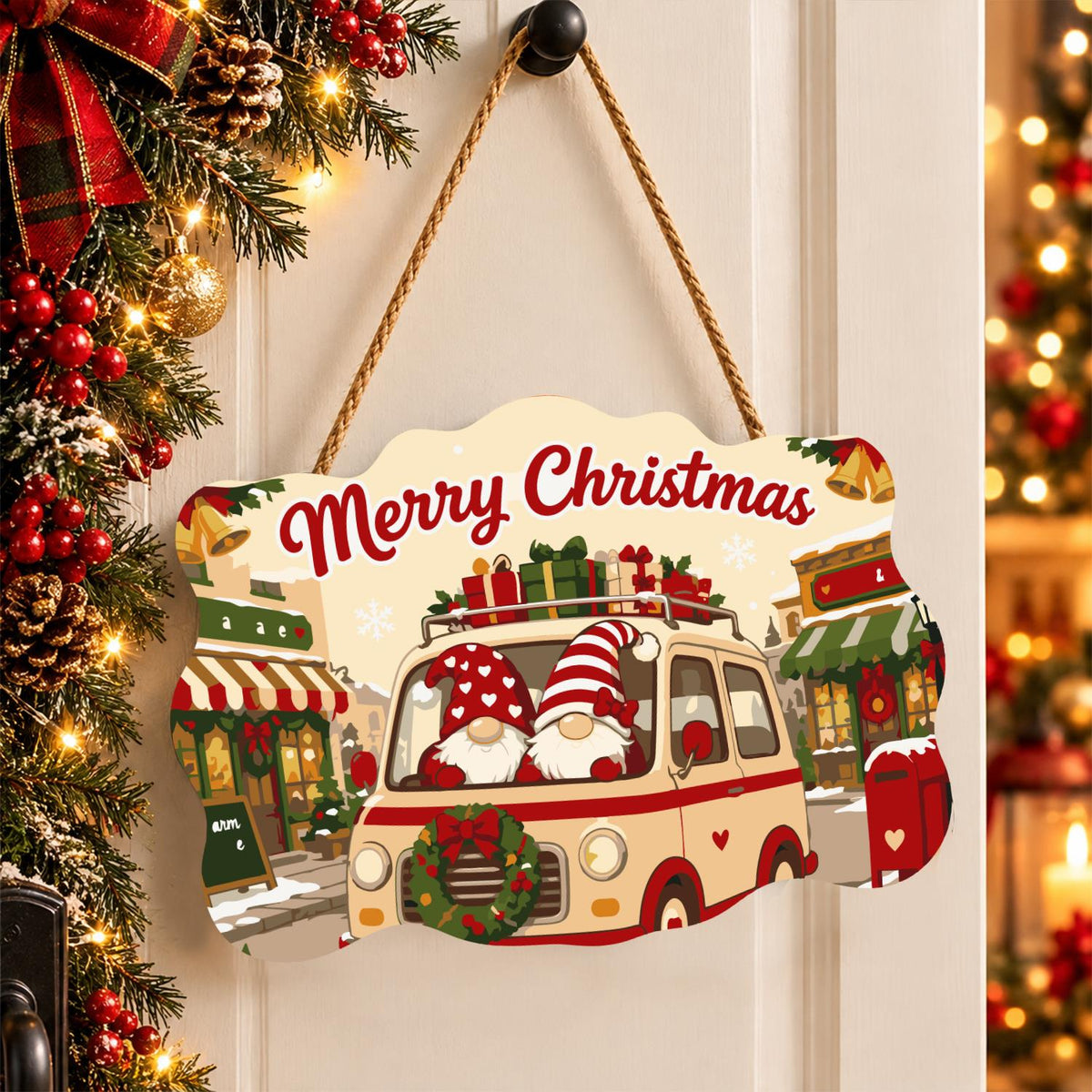 Camper Van Gnomes on Main Street paint by numbers hanging sign – image 16