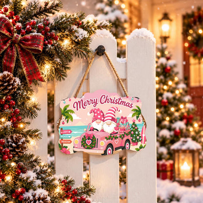 Seaside Gnomes in a Pink Truck paint by numbers hanging sign – image 15