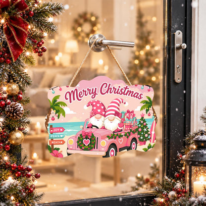 Seaside Gnomes in a Pink Truck paint by numbers hanging sign – image 17