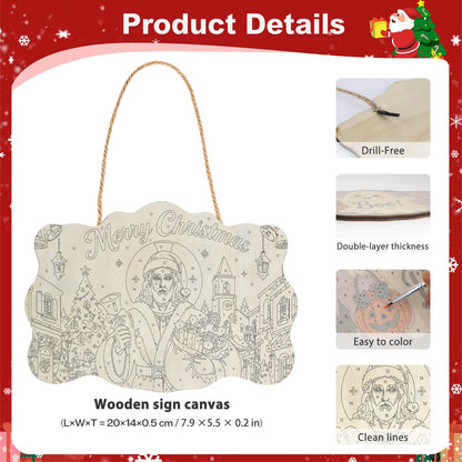 Bell-Ringing Jesus in Santa Coat paint by numbers hanging sign – image 5