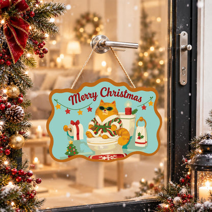 Shades Cat on the Holiday Throne paint by numbers hanging sign – image 17