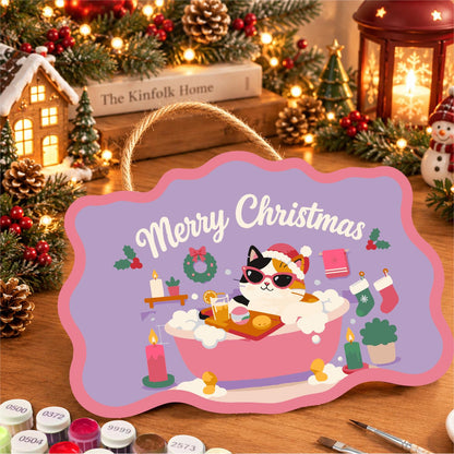 Calico Cat's Candlelit Pink Soak paint by numbers hanging sign – image 8