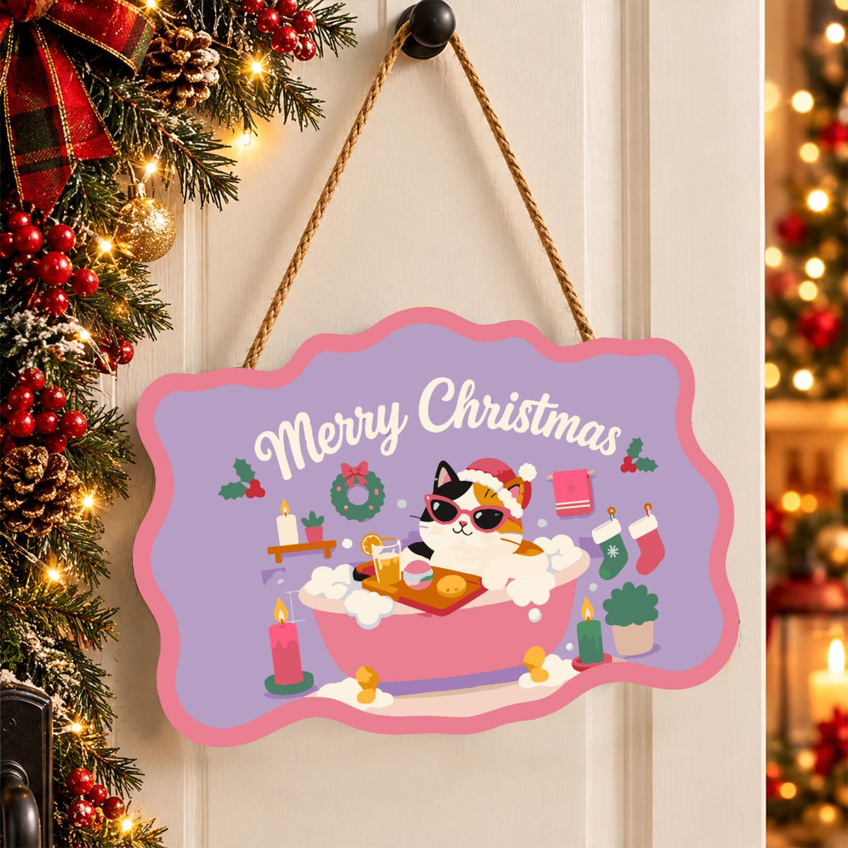 Calico Cat's Candlelit Pink Soak paint by numbers hanging sign – image 16