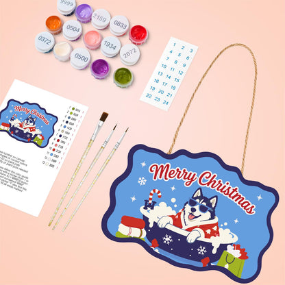 Husky's Snowflake Tub Soak paint by numbers hanging sign – image 4