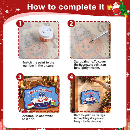 Husky's Snowflake Tub Soak paint by numbers hanging sign – image 6