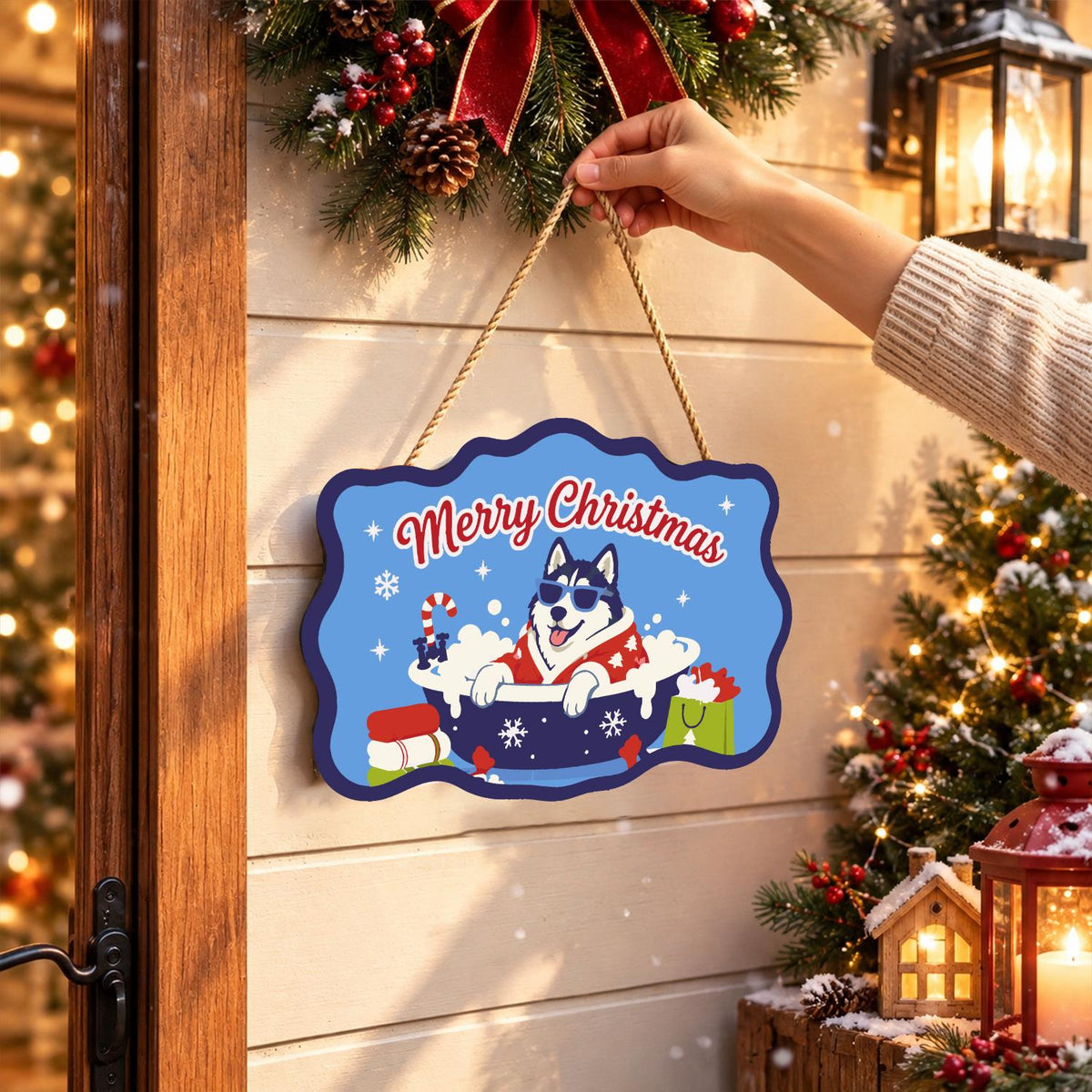 Husky's Snowflake Tub Soak paint by numbers hanging sign – image 14