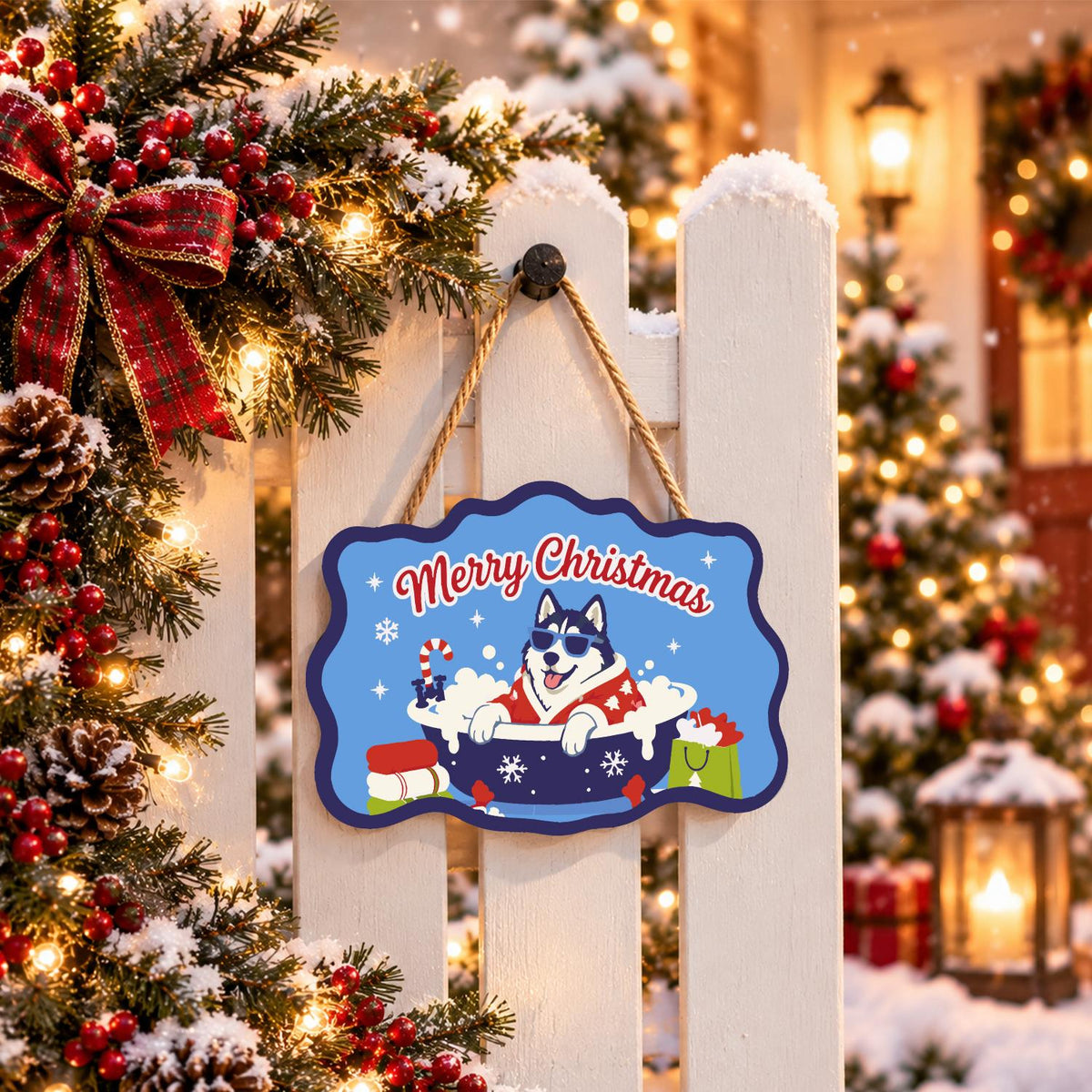 Husky's Snowflake Tub Soak paint by numbers hanging sign – image 15
