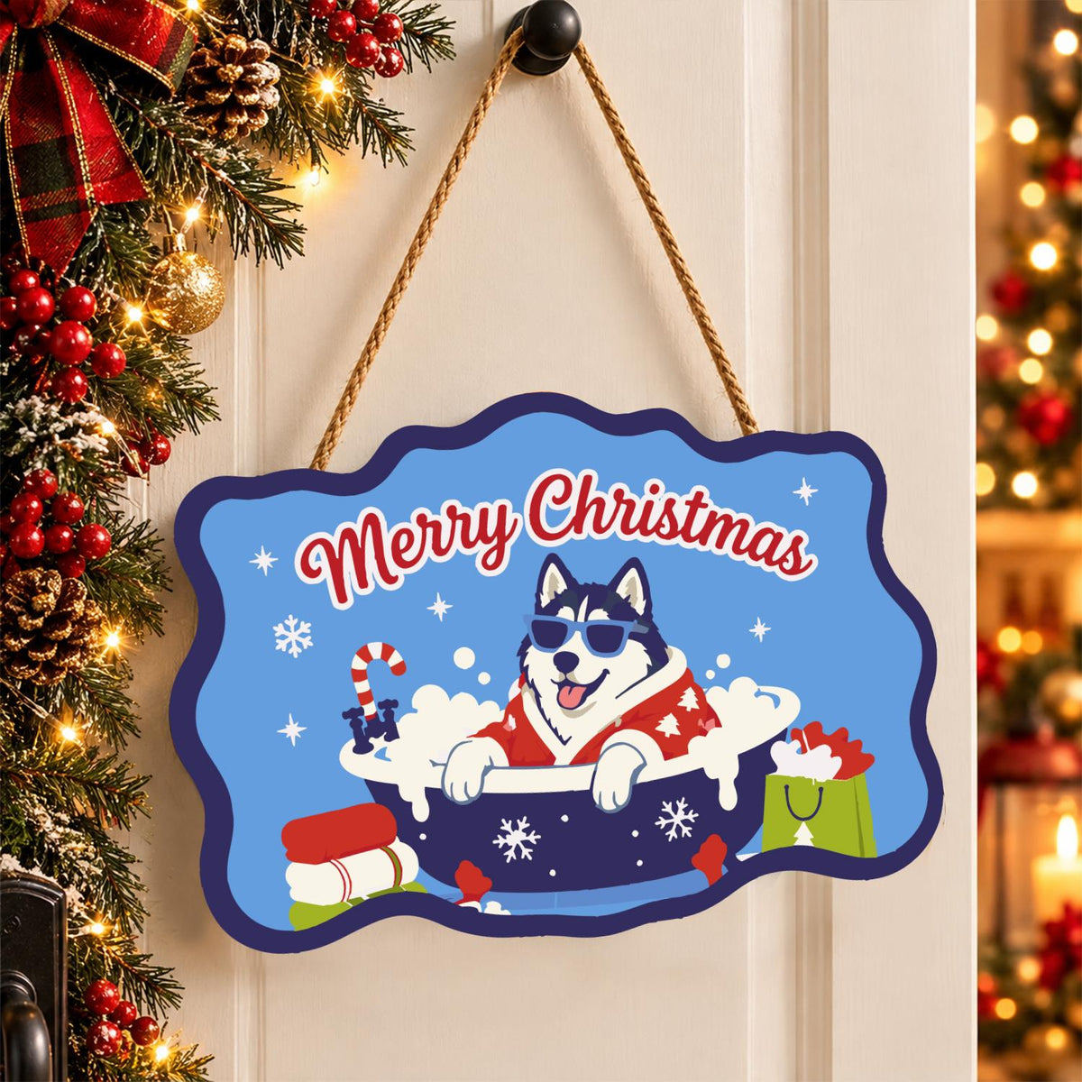 Husky's Snowflake Tub Soak paint by numbers hanging sign – image 16