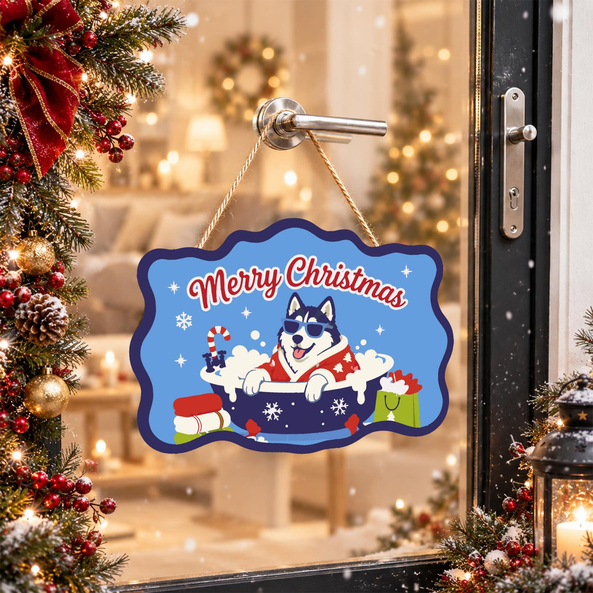 Husky's Snowflake Tub Soak paint by numbers hanging sign – image 17