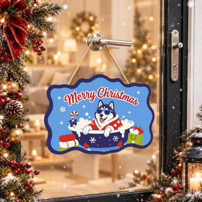 Husky's Snowflake Tub Soak paint by numbers hanging sign – image 17