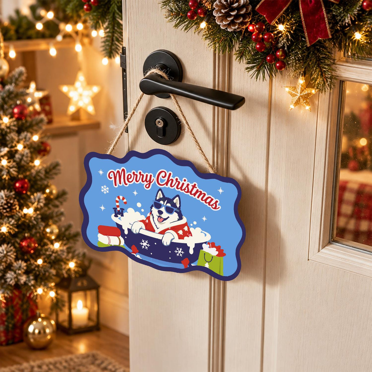 Husky's Snowflake Tub Soak paint by numbers hanging sign – image 18