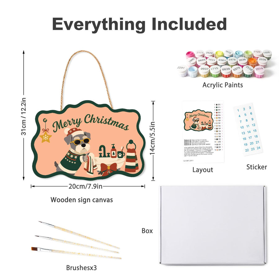 Hanging sign kit contents