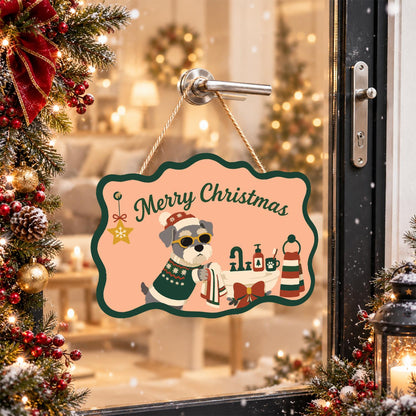 Schnauzer's Holiday Bath Time paint by numbers hanging sign – image 17