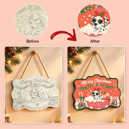 Bow-Topped Dalmatian Spa Day paint by numbers hanging sign – image 10