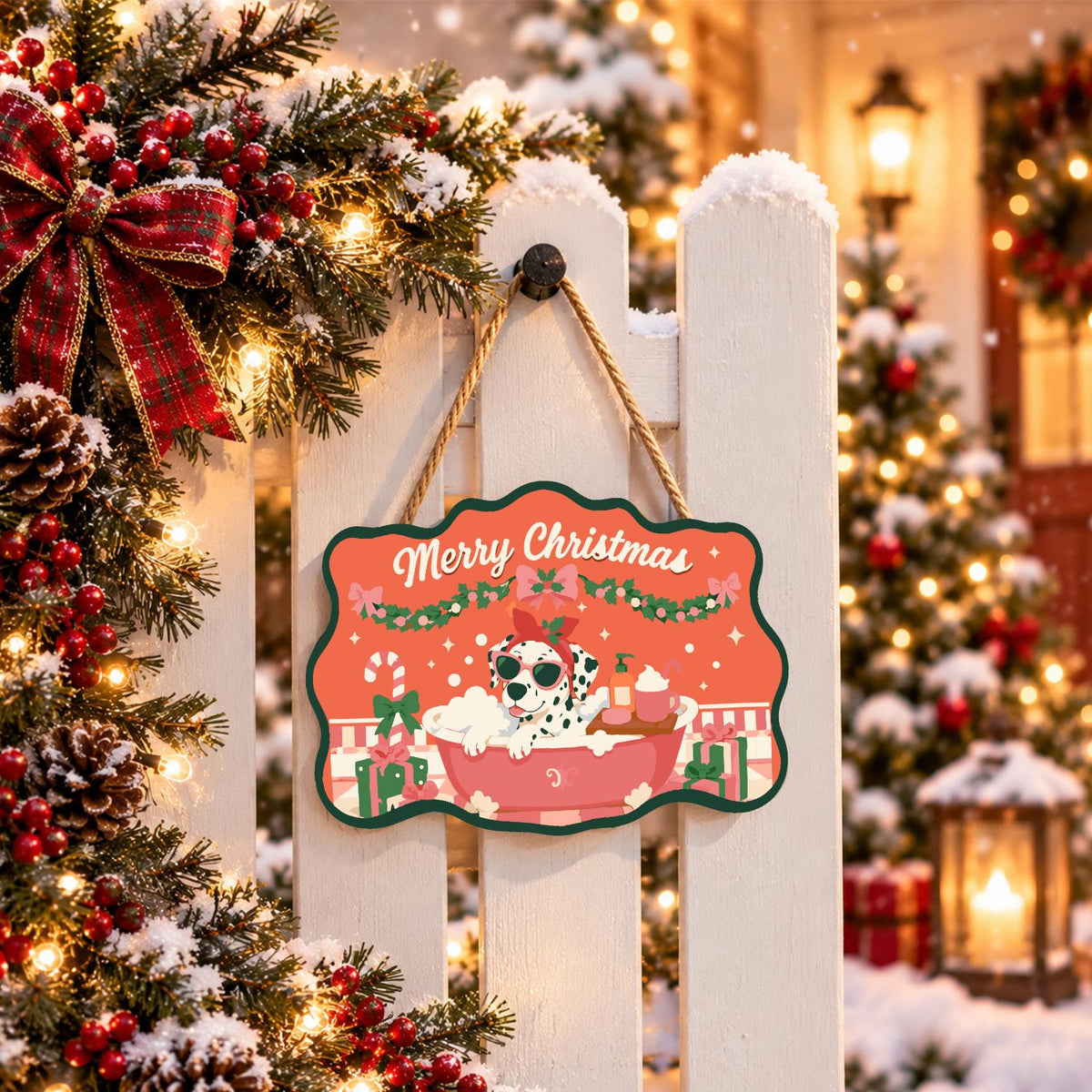 Bow-Topped Dalmatian Spa Day paint by numbers hanging sign – image 15