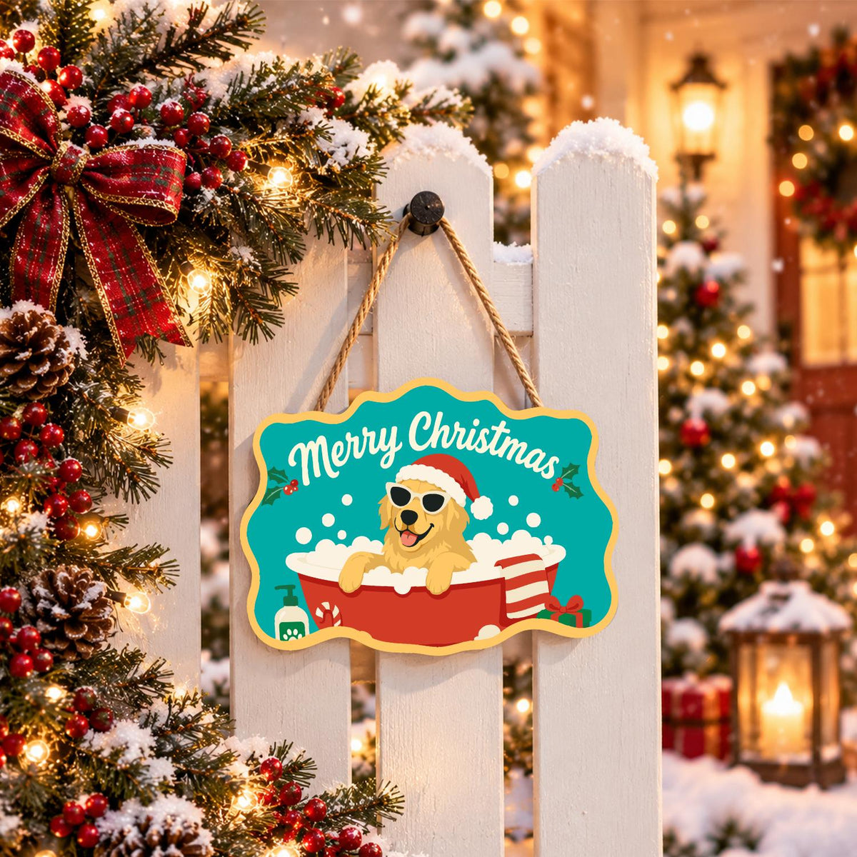Golden Retriever's Red Tub Bath paint by numbers hanging sign – image 15