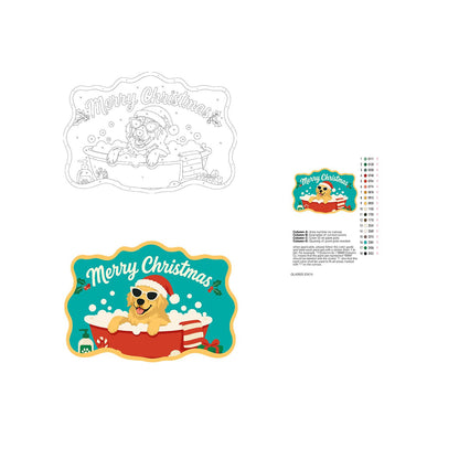 Golden Retriever's Red Tub Bath paint by numbers hanging sign – image 19
