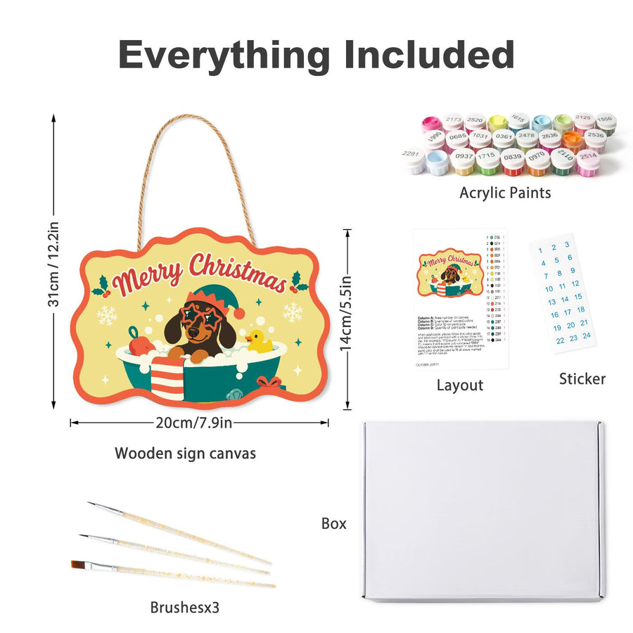 Hanging sign kit contents