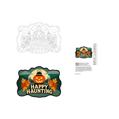 Pumpkin Lantern by Garden Gate paint by numbers hanging sign – image 19