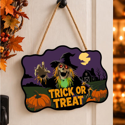 Clawing Ghoul Scarecrow by Barn paint by numbers hanging sign – image 15