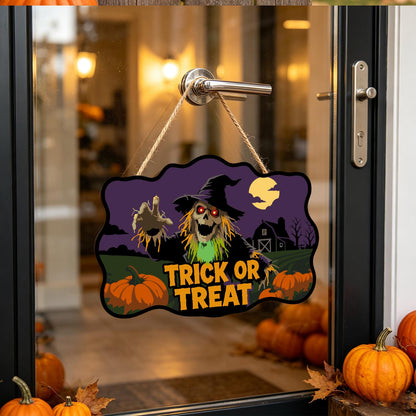 Clawing Ghoul Scarecrow by Barn paint by numbers hanging sign – image 17