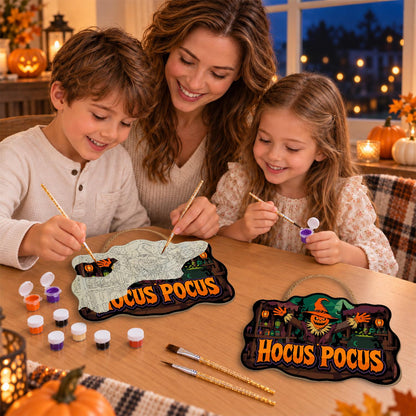 Pumpkin Scarecrow Potion Shop paint by numbers hanging sign – image 12