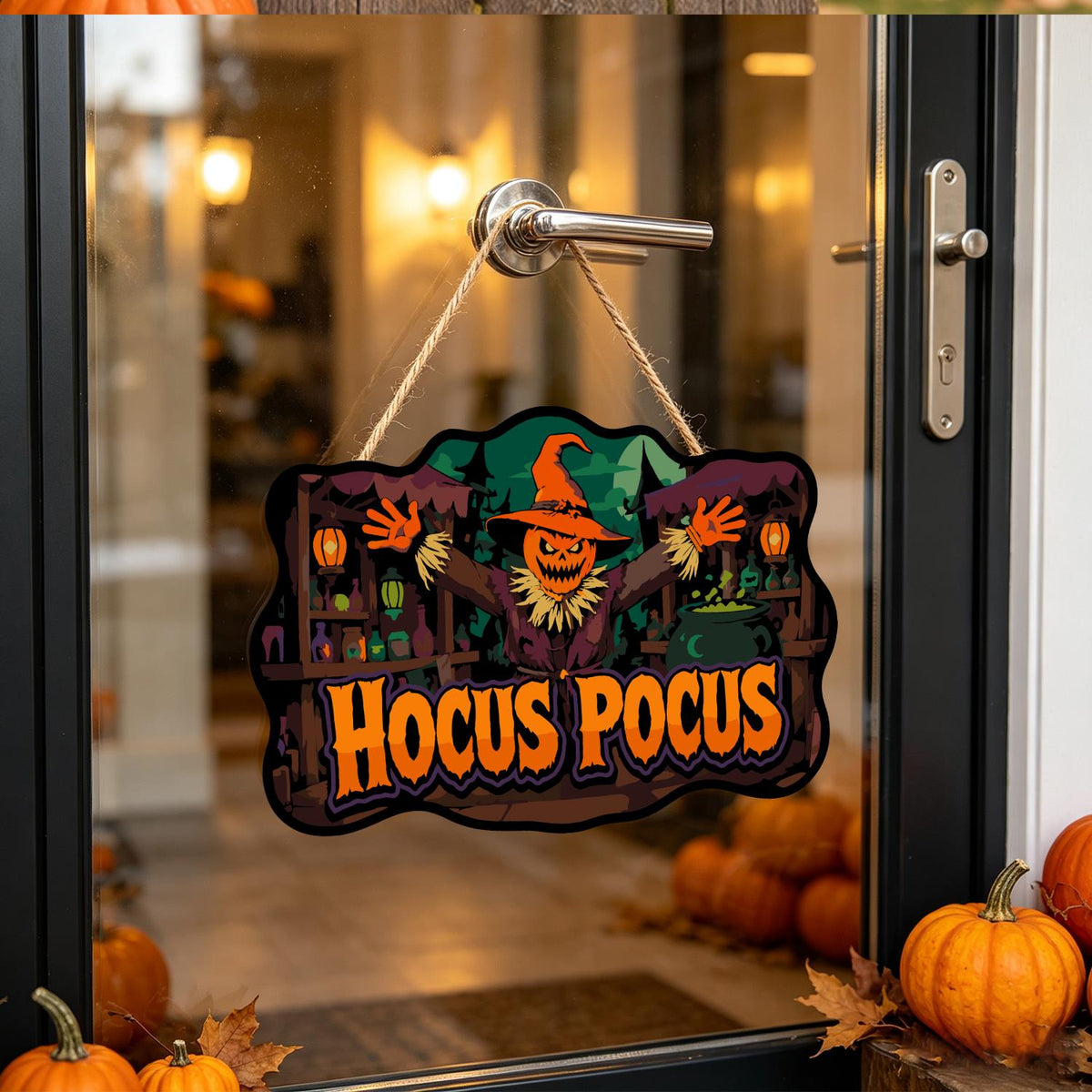 Pumpkin Scarecrow Potion Shop paint by numbers hanging sign – image 17