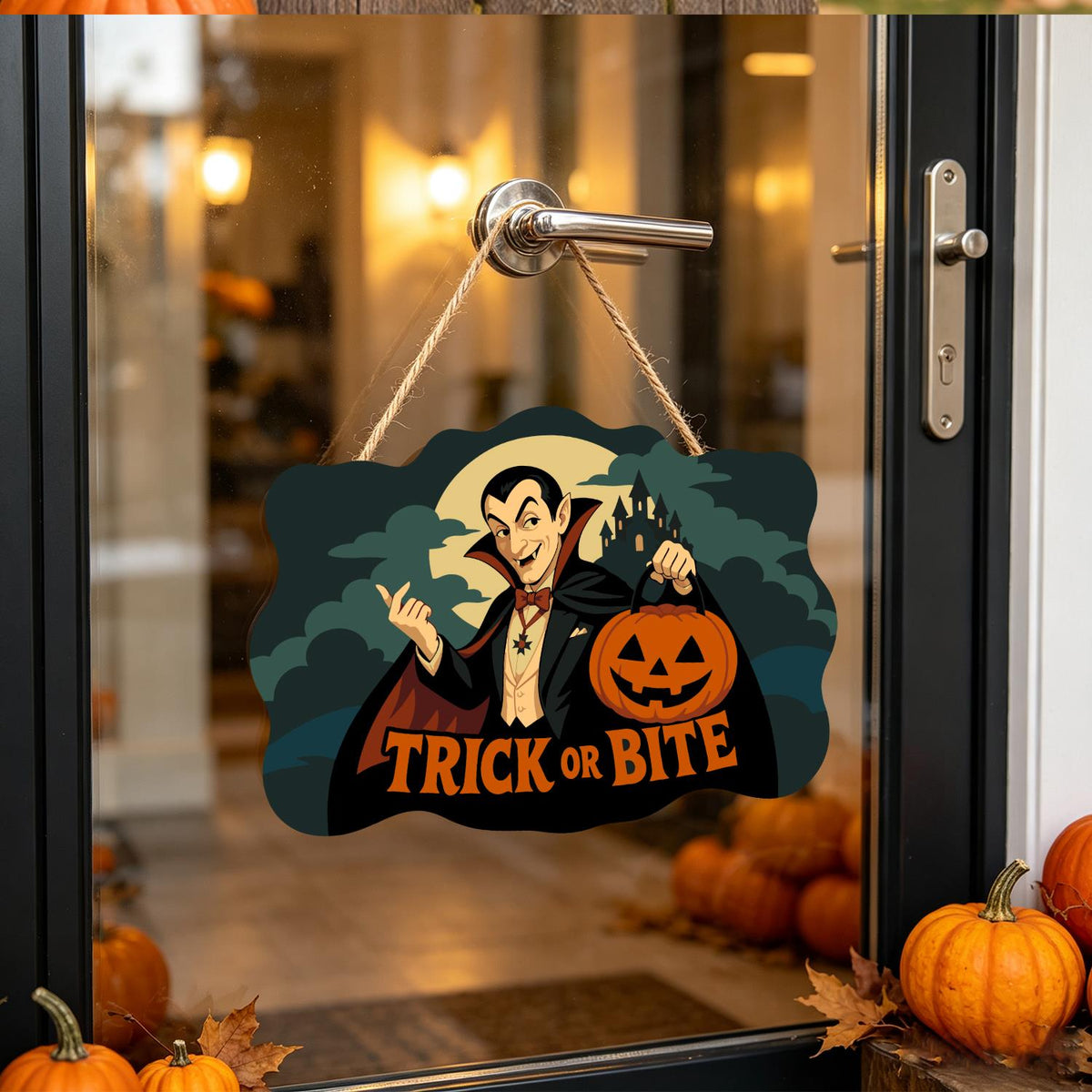 Caped Vampire with Jack-O'-Lantern paint by numbers hanging sign – image 17