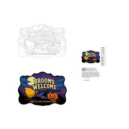 Resting Broom Under Full Moon paint by numbers hanging sign – image 19