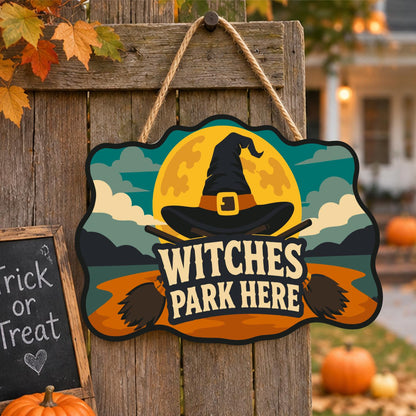 Golden Moon Witch Hat Parking paint by numbers hanging sign – image 16
