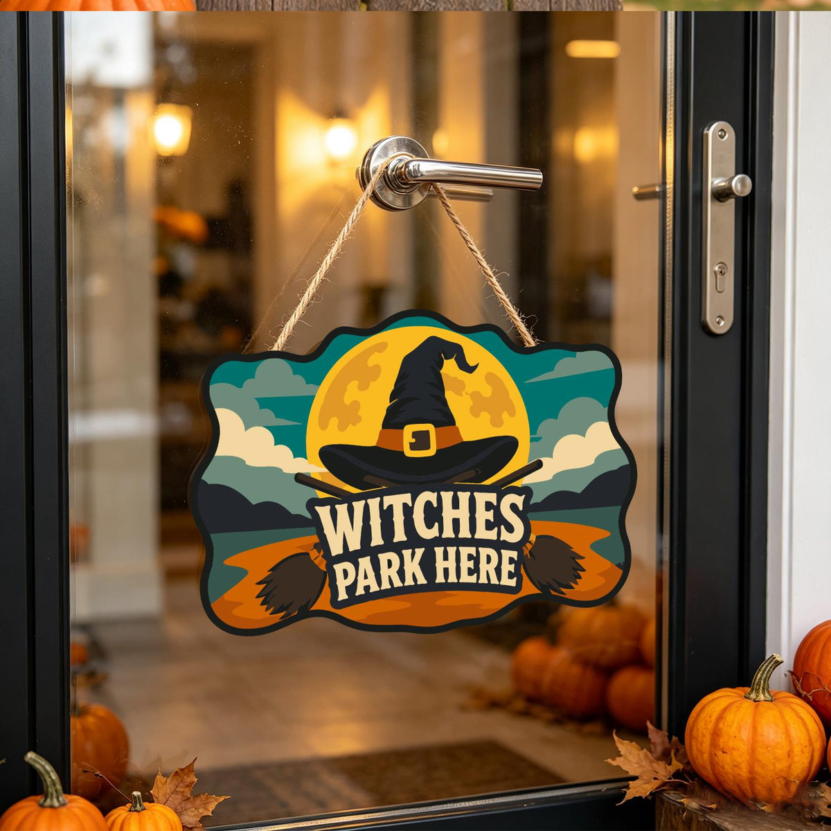 Golden Moon Witch Hat Parking paint by numbers hanging sign – image 17