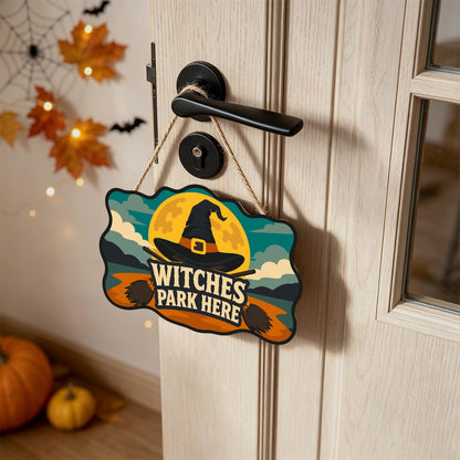 Golden Moon Witch Hat Parking paint by numbers hanging sign – image 18
