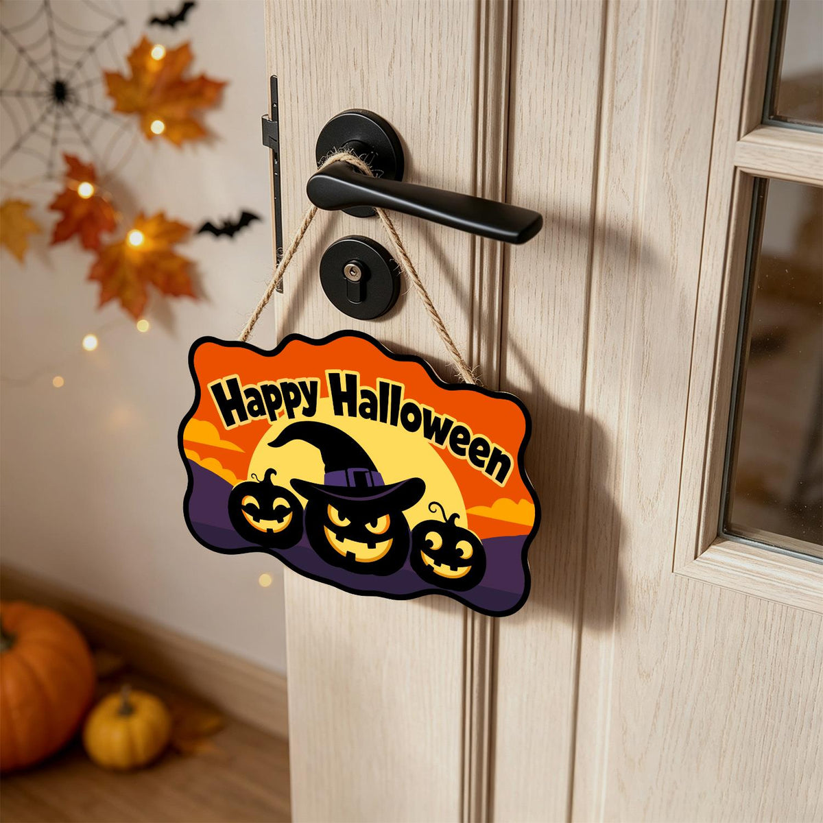 Purple Dusk Witch-Hat Pumpkins paint by numbers hanging sign – image 18
