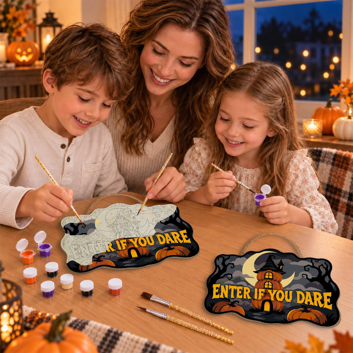 Stacked Pumpkin Tower Dare paint by numbers hanging sign – image 12