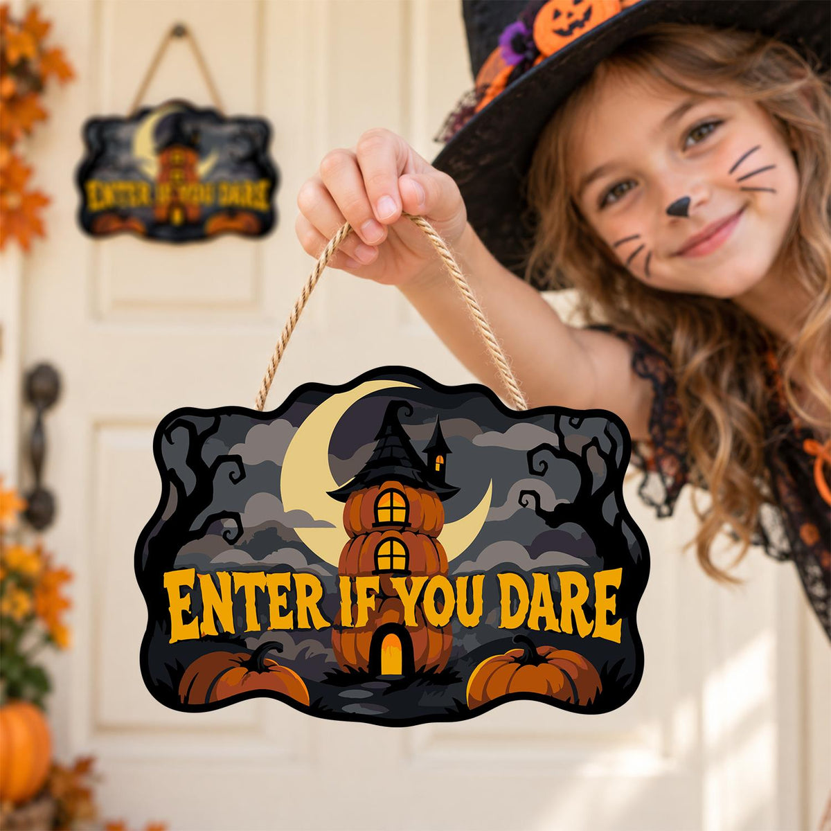 Stacked Pumpkin Tower Dare paint by numbers hanging sign – image 13