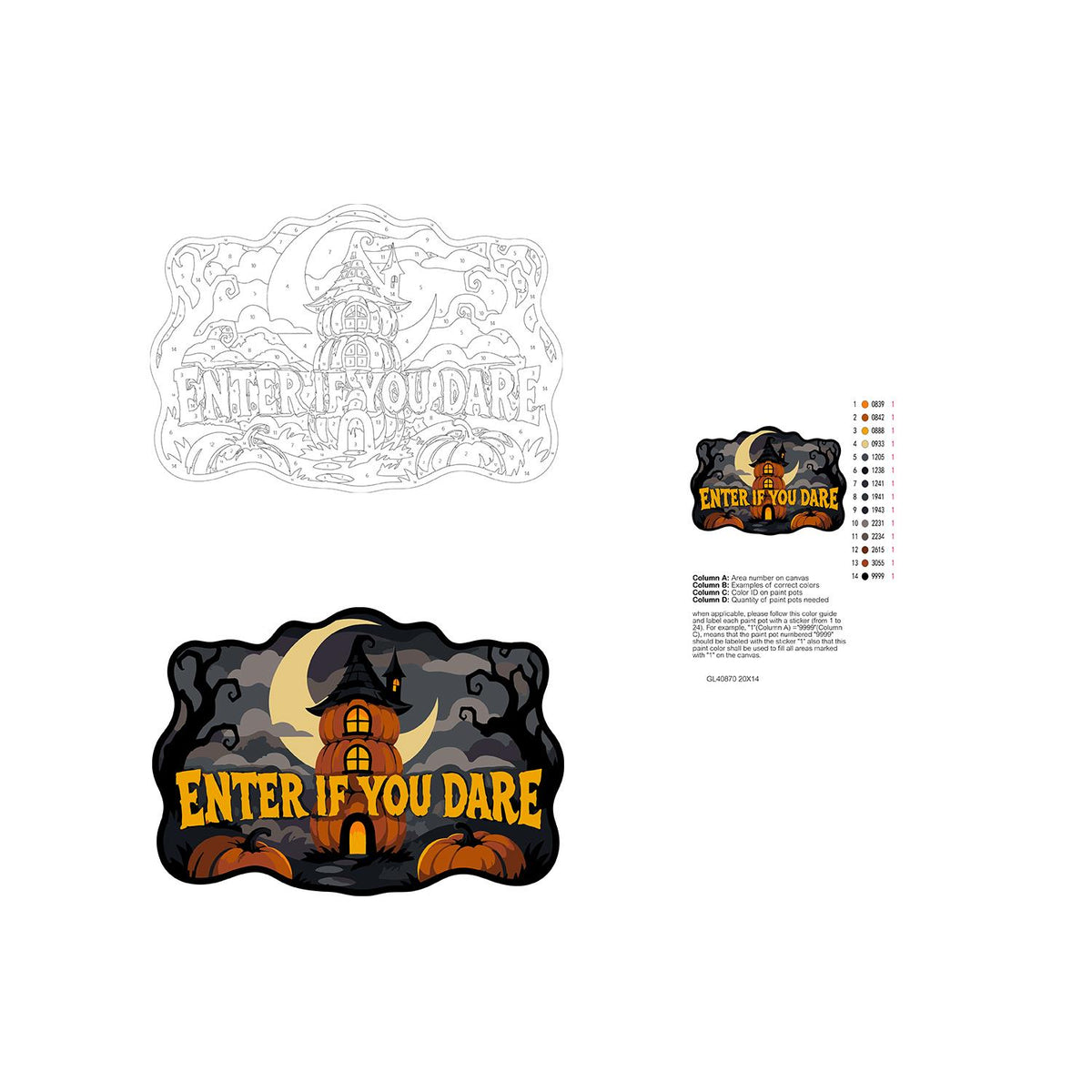 Stacked Pumpkin Tower Dare paint by numbers hanging sign – image 19