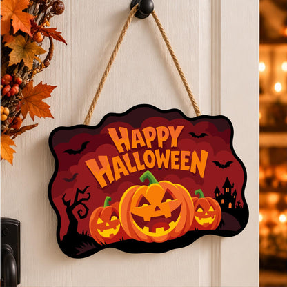 Bat-Filled Red Sky Pumpkin Trio paint by numbers hanging sign – image 15