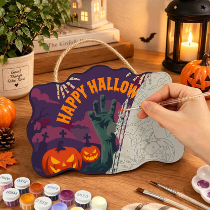 Purple Dusk Zombie Hand paint by numbers hanging sign – image 7