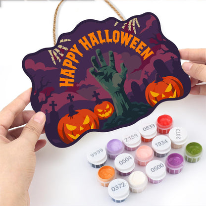 Purple Dusk Zombie Hand paint by numbers hanging sign – image 9