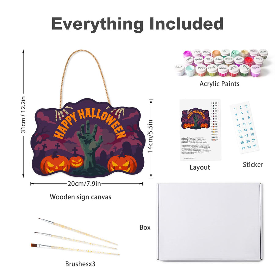 Hanging sign kit contents