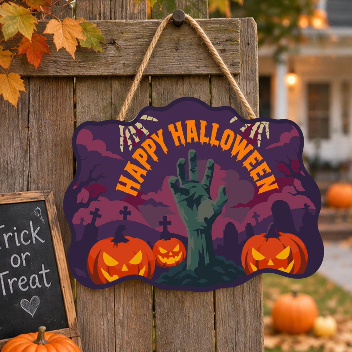 Purple Dusk Zombie Hand paint by numbers hanging sign – image 16