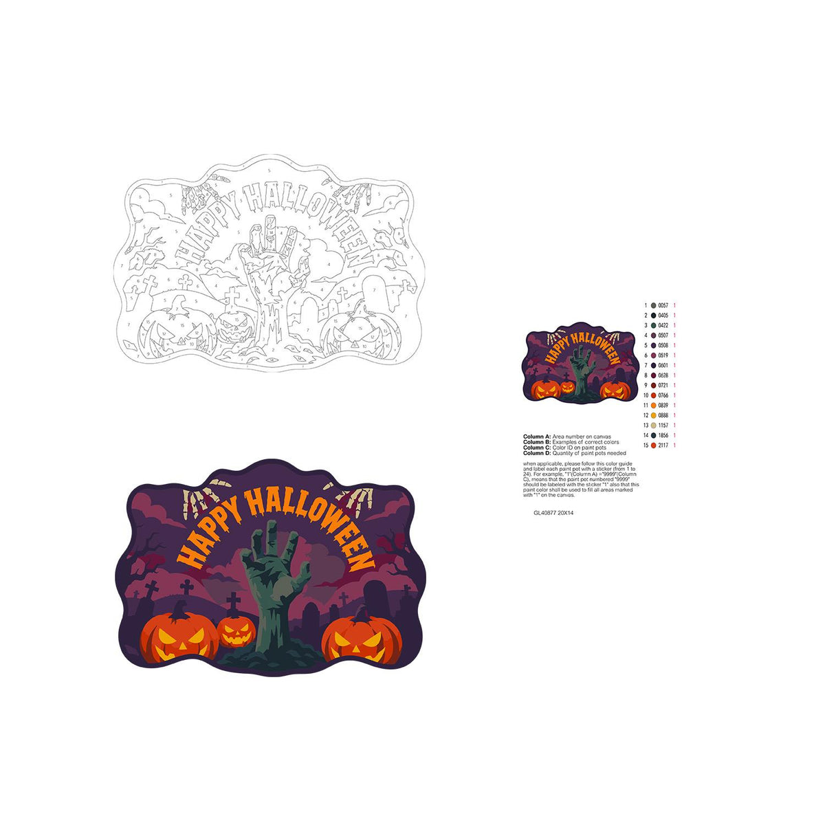 Purple Dusk Zombie Hand paint by numbers hanging sign – image 19
