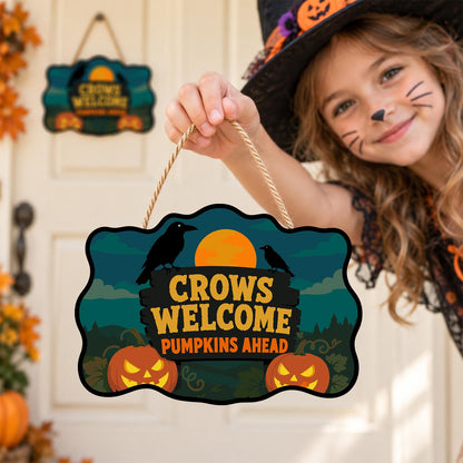 Crow-Perched Pumpkin Patch Welcome paint by numbers hanging sign – image 13