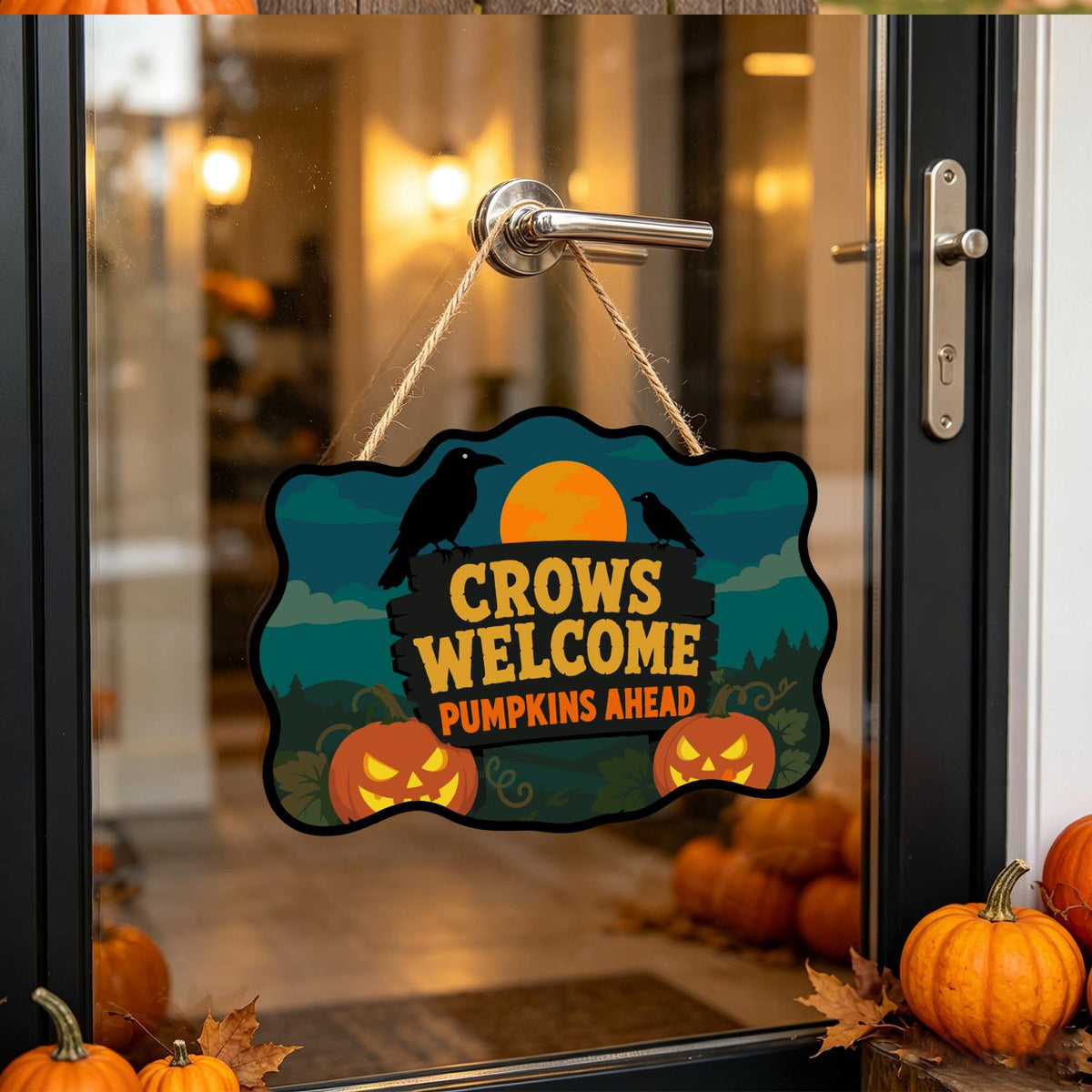 Crow-Perched Pumpkin Patch Welcome paint by numbers hanging sign – image 17