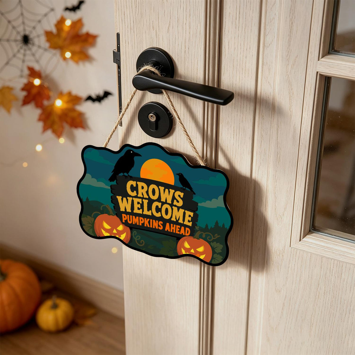 Crow-Perched Pumpkin Patch Welcome paint by numbers hanging sign – image 18
