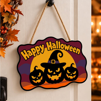Burgundy Sky Witch-Hat Pumpkins paint by numbers hanging sign – image 15