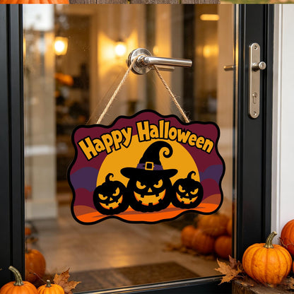 Burgundy Sky Witch-Hat Pumpkins paint by numbers hanging sign – image 17