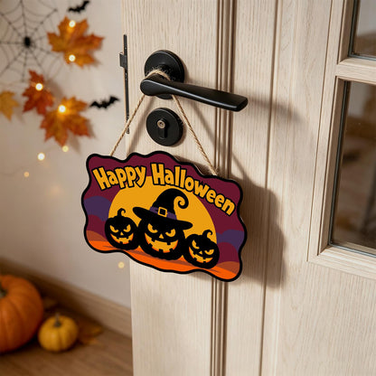 Burgundy Sky Witch-Hat Pumpkins paint by numbers hanging sign – image 18